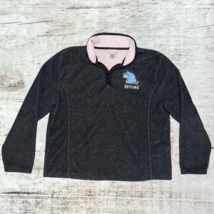 Disney Store Exclusive Eeyore Gray 1/4 Zip Fleece Pullover Sweater Womens Medium